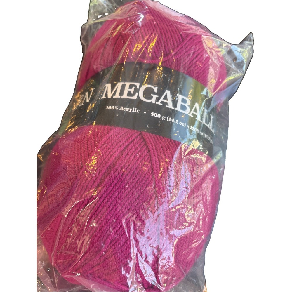 NEW Hobbii We Love Yarn, MegaBall Aran, 100% Acrylic, Wine 420,  765 yds